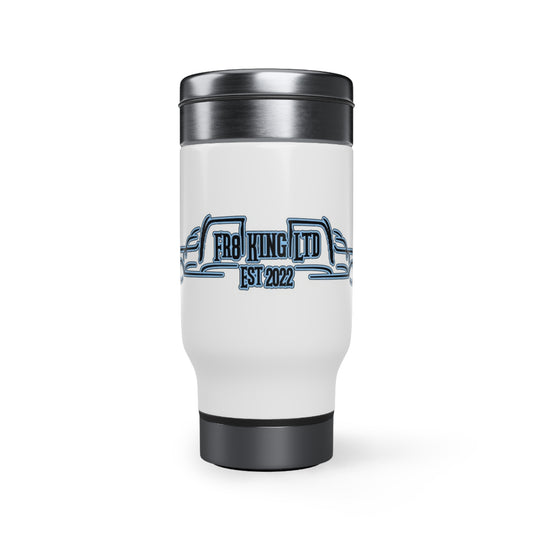 Fr8KingLtd Trk'd --  Stainless Steel Travel Mug with Handle, 14oz